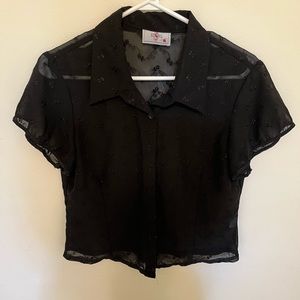 Black sheer blouse